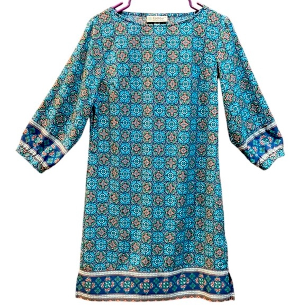 Coolibar Oceanside Cabana Shift Boatneck Dress UPF 50
